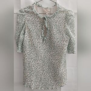 Rebecca Taylor Ikat Leaf Lurex Top